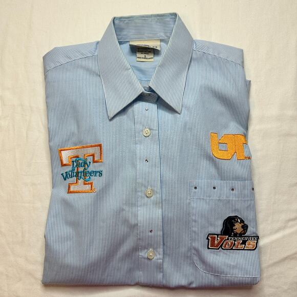 Vtg Las Olas Shirt Womens Small Tennessee Lady Vols Blue‎ White Striped Preppy - Picture 1 of 9